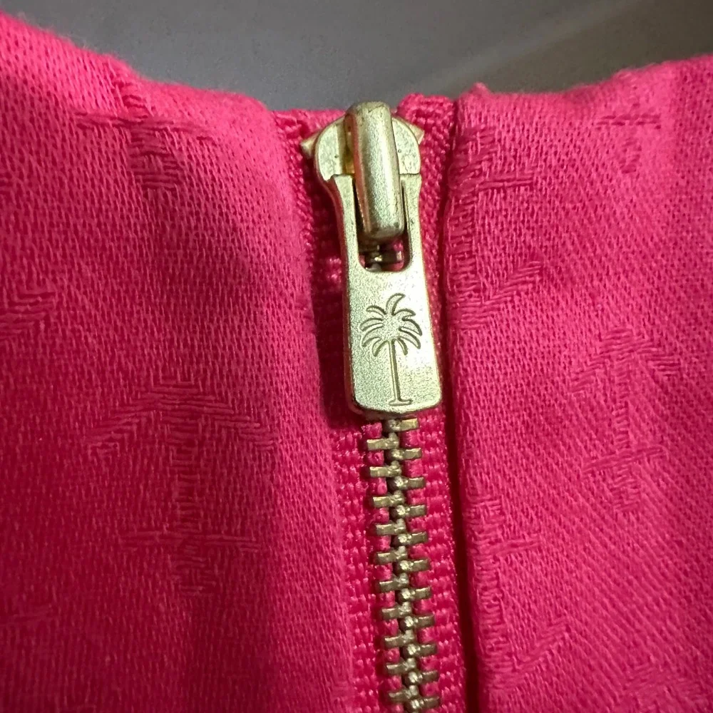 Lilly Pulitzer Pink Augusta Anchor Lace Trim Shift Dress Sz 2 Zip Back Fairycore